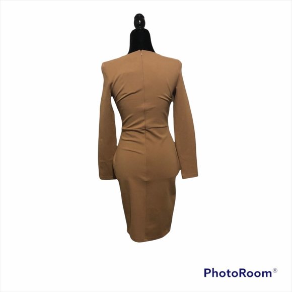 Kiki Kouture Lady Bodycon Lace up Dress,  Nude - Picture 3 of 7